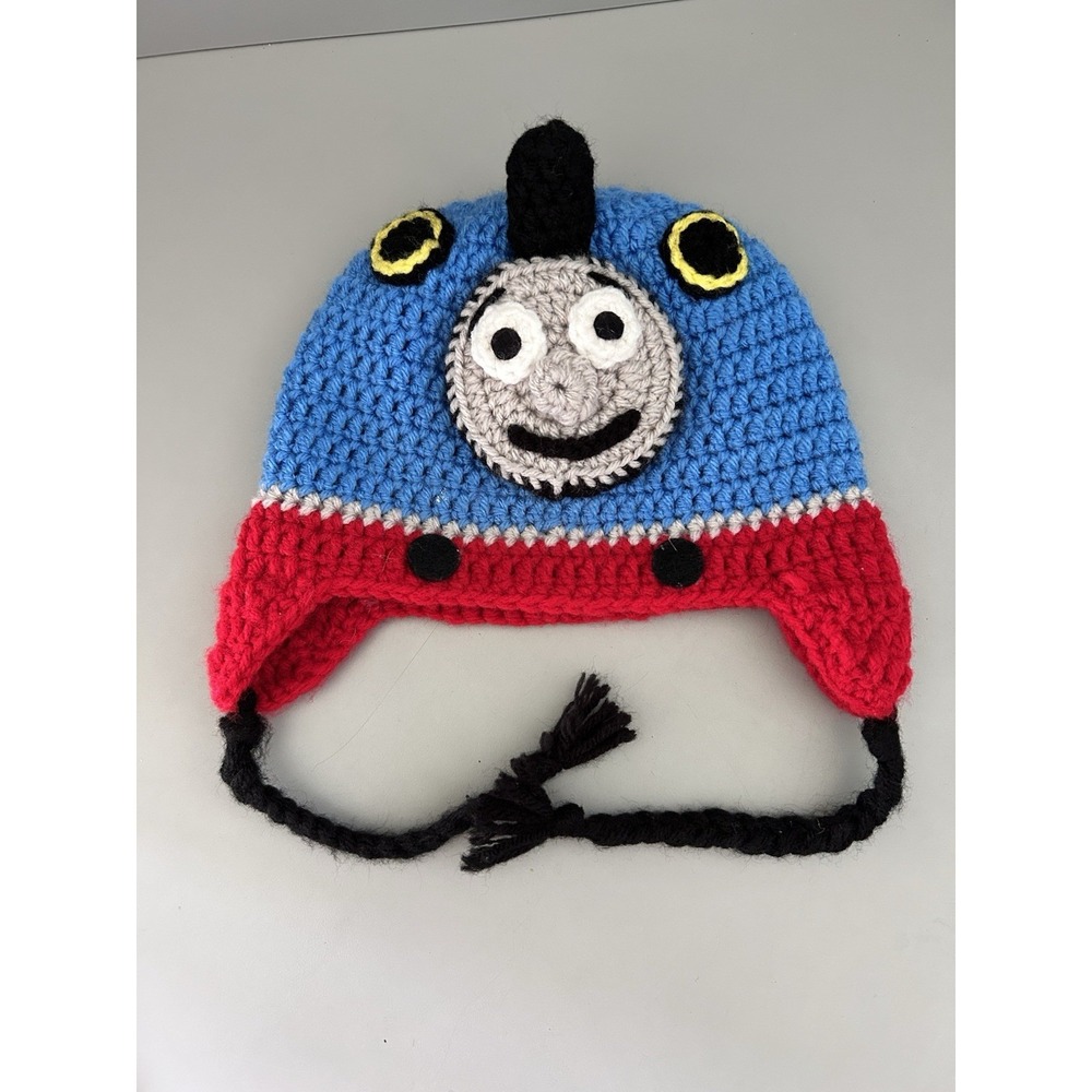 Thomas The Tank Engine Handmade Crocheted Train Hat Child Toddler Kid Size CUTE!